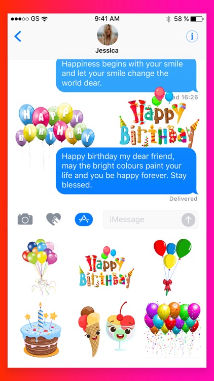 Happy Birthday Wish Stickers