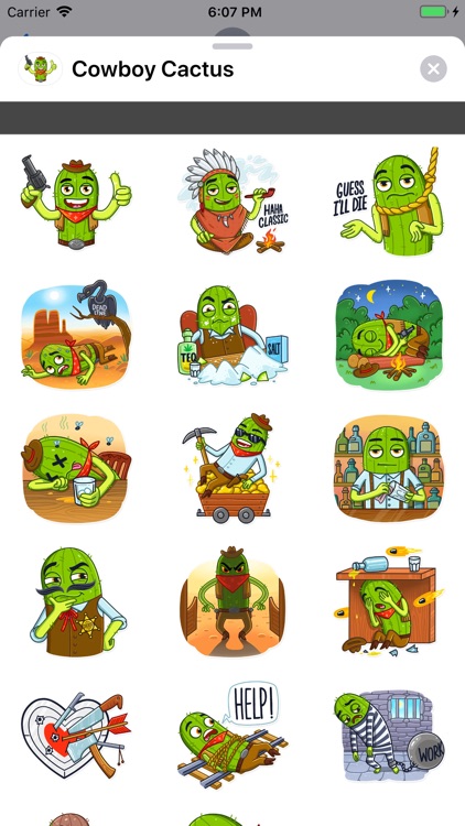 Cowboy Cactus stickers pack