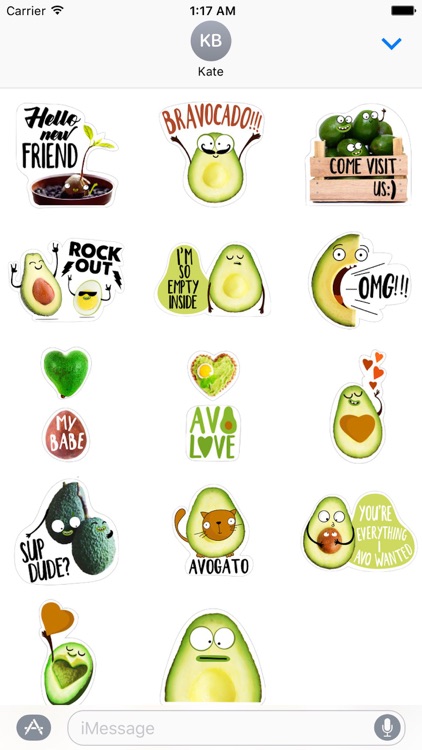 Adorable Avocado Emoji Sticker