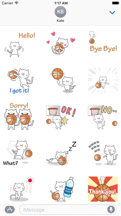 Animated Cat Loves Basketball