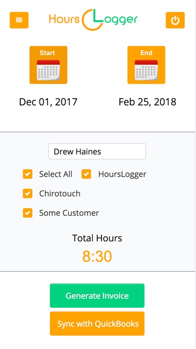 HoursLogger screenshot 2