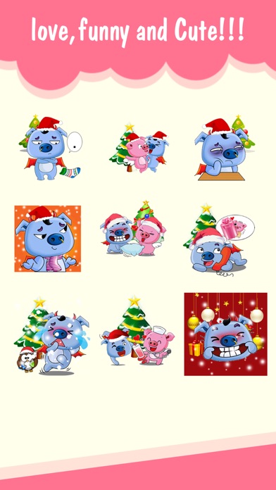 Merry Xmas Pigs Love Animated screenshot 2