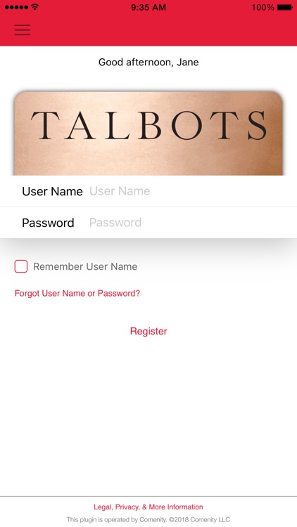 Talbots Credit Card App
