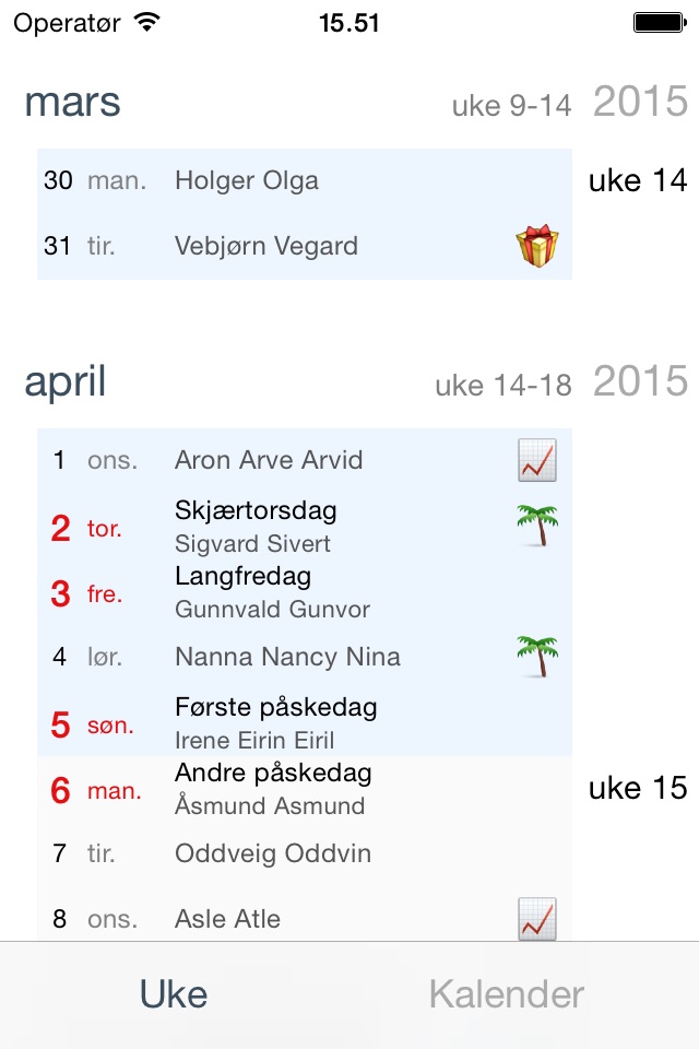 Min uke - norsk kalender screenshot 2