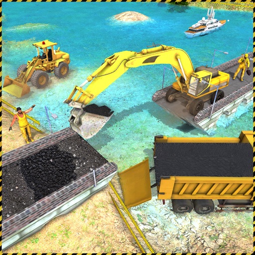 Real City Road River Bridge Construction Game icon