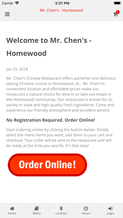 How to cancel & delete Mr. Chen's -  Homewood from iphone & ipad 1