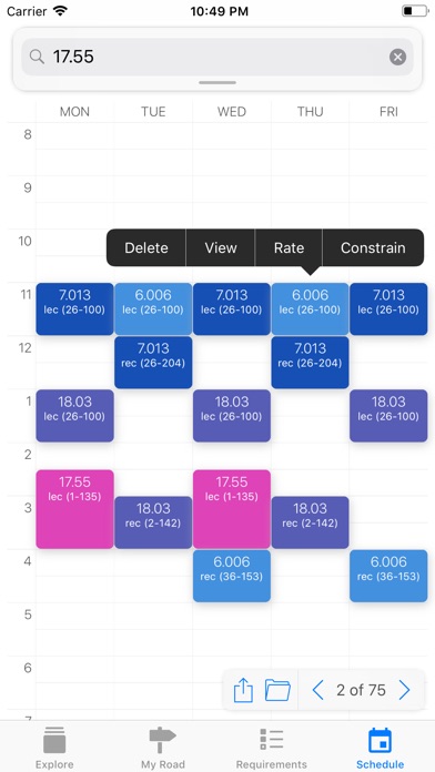 FireRoad : MIT course planner screenshot 4