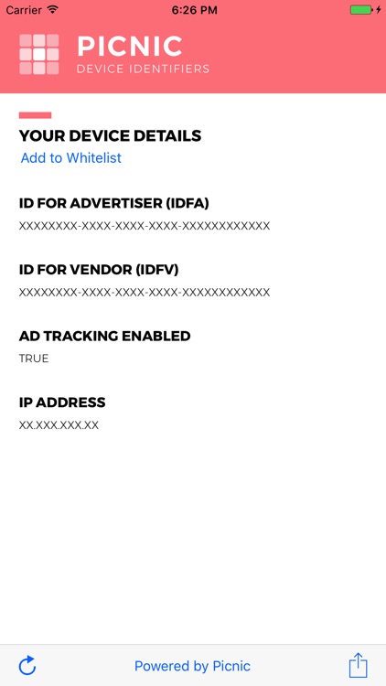 Device Identifiers by Picnic