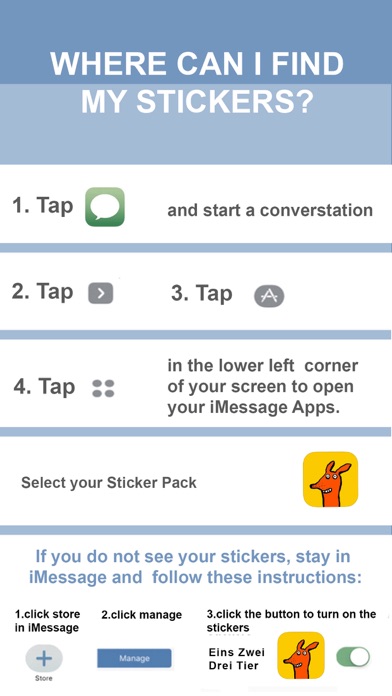 How to cancel & delete Eins Zwei Drei Tier - Sticker from iphone & ipad 3