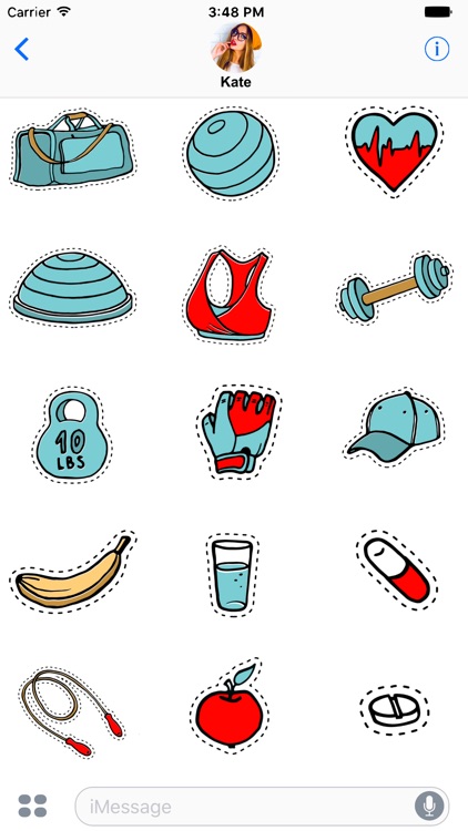 Fitness stickers for messages