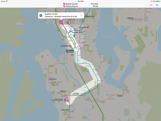 Seattle Rail Map Lite screenshot 3