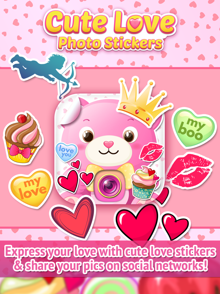 Cute Love Stickers for Photos