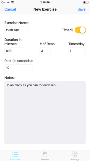 Oro: PT Exercise Tracker