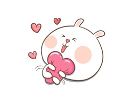 Love Bunny sticker pack has cute fluffy bunny who is ready to cuddle