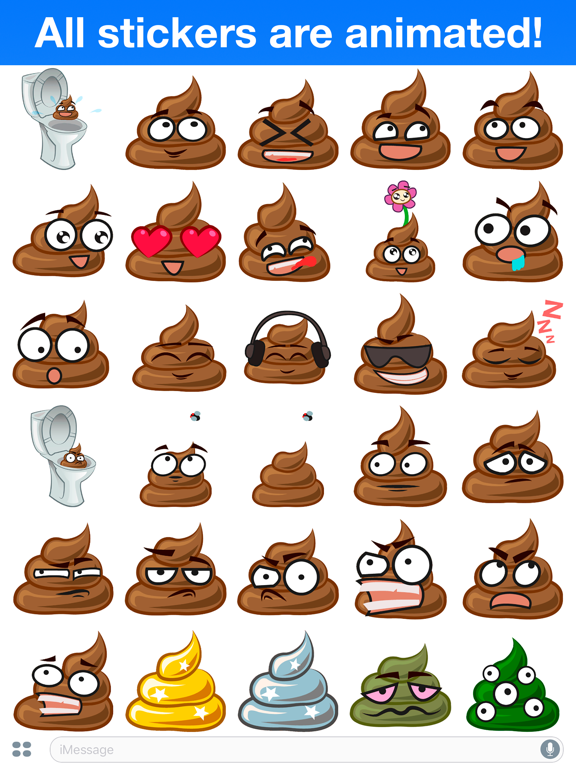 Poo Animated - Cute stickersのおすすめ画像2