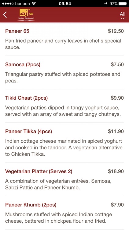 AJ's Indian Restaurant screenshot-4