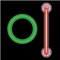 This game's goal is to pass green circle through laeser bar