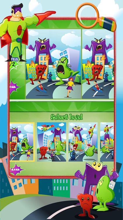 Superhero find difference game