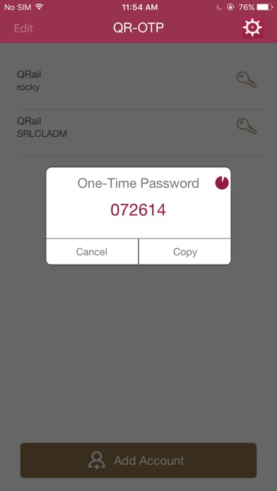 QRail QR-OTP screenshot 2