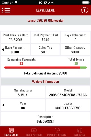 myAccount MotoLease/Loan screenshot 2