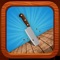 Shoot or throw knives to hit the log and break it into pieces