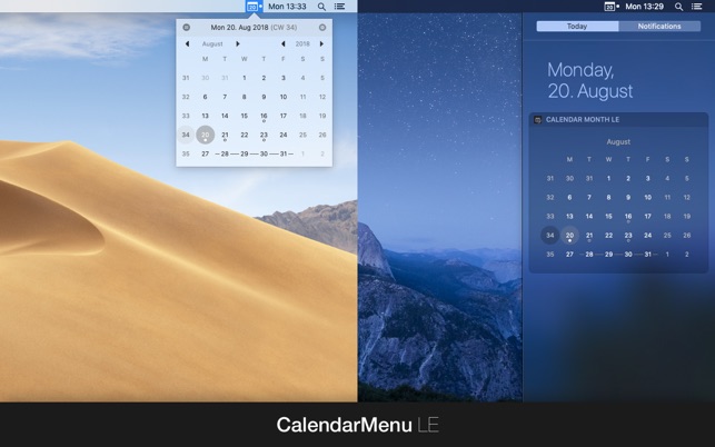 CalendarMenu LE