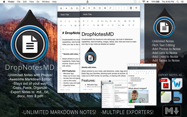 DropNotesMD  - Markdown Text Editor & No