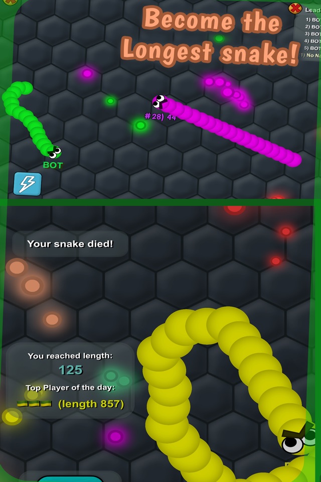 Slimy .IO: Snake Snither MMO -Run, Eat Color Dot screenshot 3