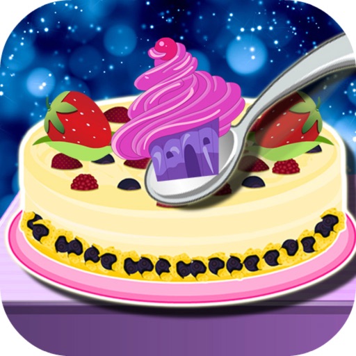 White Chocolate Berry Cheesecake - Kitchen Dessert Making&Delicacy Baking Icon