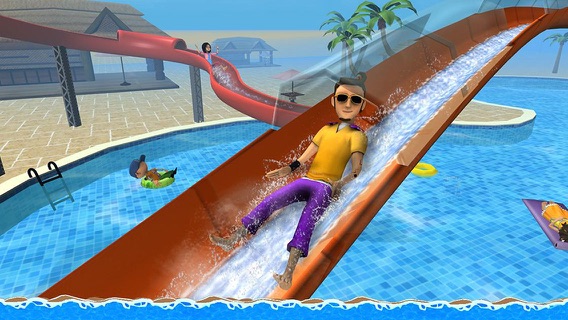 Aqua Park Speed Coaster Slide Cool Water Race Simulator Gameのおすすめ画像1
