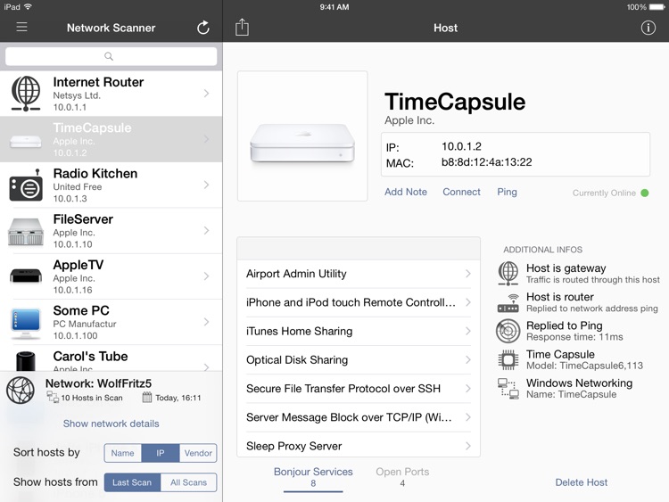iNet for iPad - Network Scanner