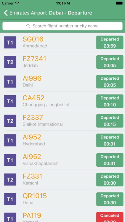 Emirates Airport - Flight Information