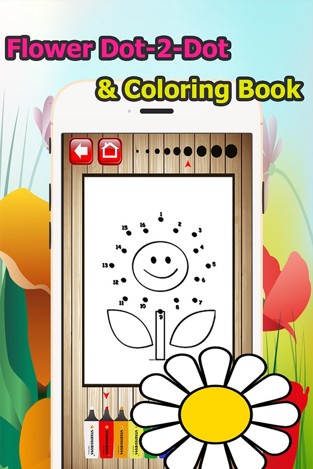 Flower Dot to Dot Coloring Book for Kids Grade 1-6: connect dots coloring pages preschool learning games screenshot 2