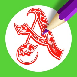 Letter Coloring Pages - Touch Coloring Book for Adults & Kids