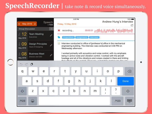 SpeechRecorder - Record audio & Take Not