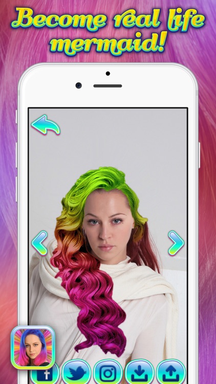 Mermaid Hairstyle Makeover for Girls – Rainbow Hair Dye.r, Color Changer and Wig Effect.s