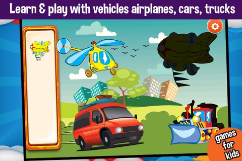 Vehicles Peg Puzzles for Kids screenshot 2
