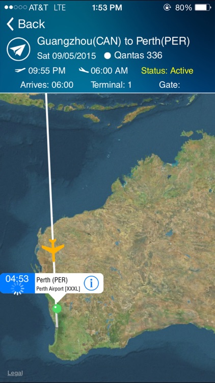 Perth Airport (PER) Flight Tracker Radar