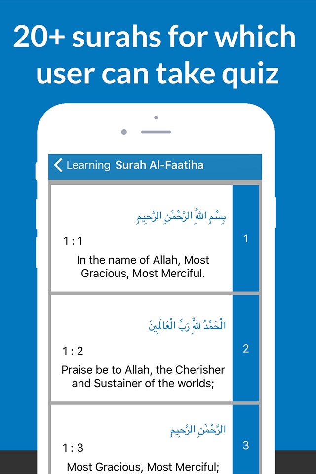 Quranic Surahs Learn & Quiz screenshot 2