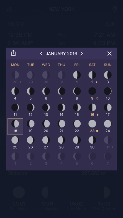 Full Moon - Moon Phase Calendar and Lunar Calendar Screenshot 1