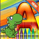 Dinosaur world Alphabet Coloring Book Grade 1-6 coloring pages learning games free for kids and toddlers