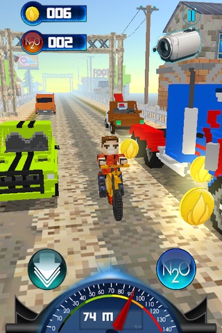 Craft Bike Blocky City Driving : Real Moto Traffic Racing Game Adventure 3D screenshot 4