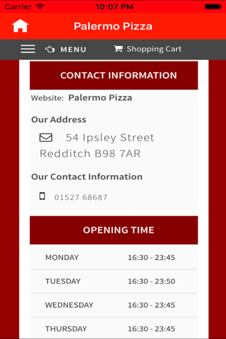 Palermo Pizza, Redditch screenshot 2