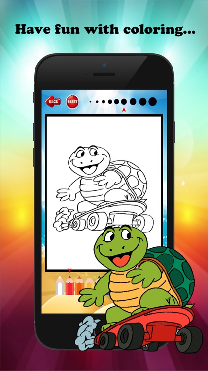 The Turtle Cartoon Paint and Coloring Book Learning Skill - Fun Games Free For Kids screenshot-2