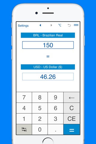 US Dollar to Brazilian Real and Brazilian Real to Dollar US price and currency converter screenshot 3