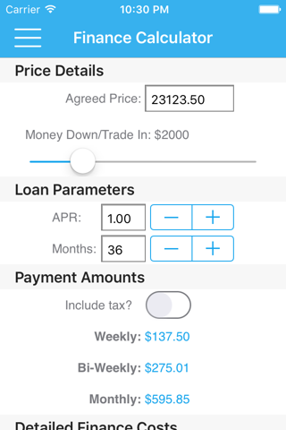 Car Finance Calc screenshot 3