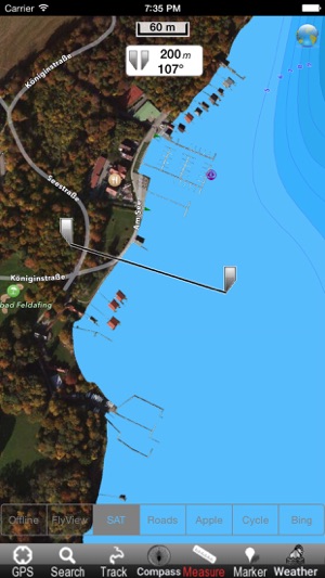 Starnberger See GPS Navi Karte für bootf