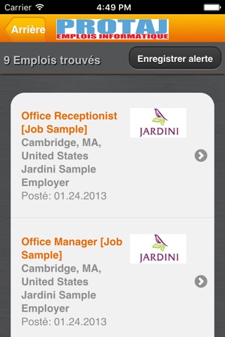 Protaj Emplois Informatique screenshot 2