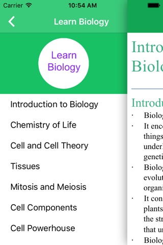 Learn Biology Lite screenshot 2