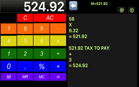 calculator rainbow screenshot 2